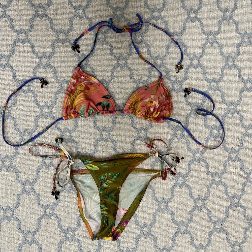 Zimmermann bikini set with palm tree hardware